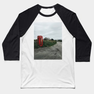 Old-Fashioned Red Phone Booth in British Countryside Baseball T-Shirt